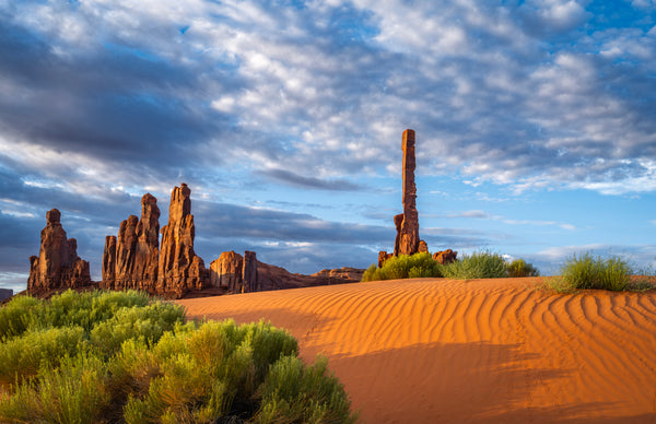 Dunes by the Totem Pole at Sunrise